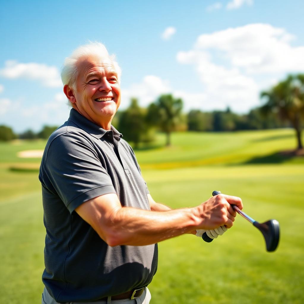Man enjoying a round of golf